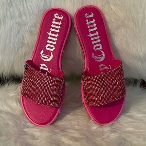 JUICY COUTURE FUSCIA SLIDES SZ 9